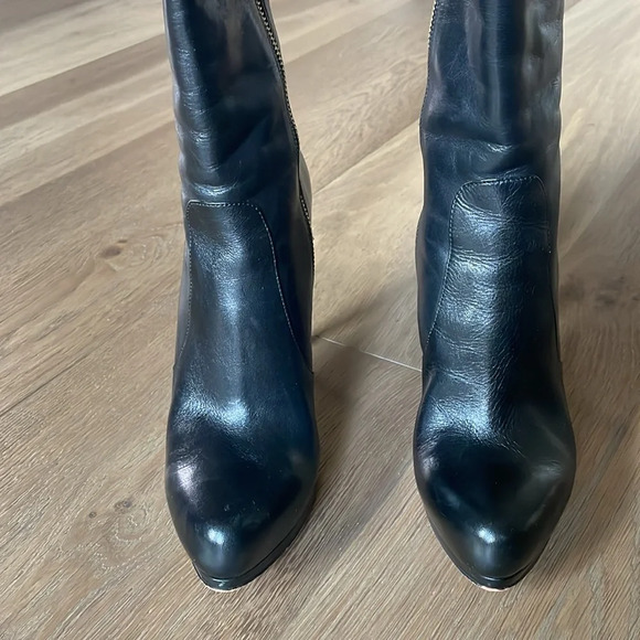 Michael Kors Hayley Black Boots Knee High MK Platform Size 8.5 - Picture 10 of 16